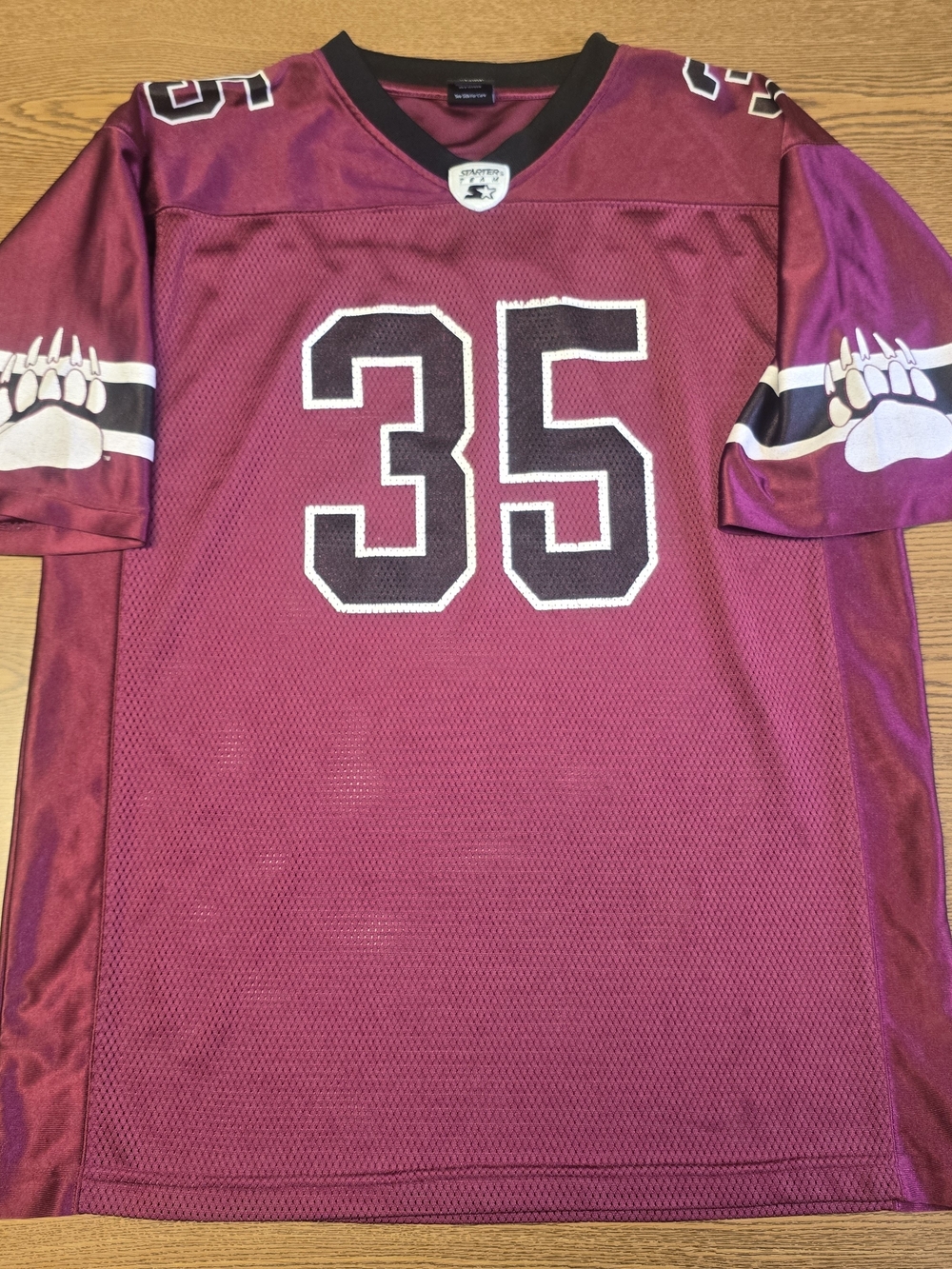 Maroon Montana Gizzley Number 35 Football Jersey Sz L